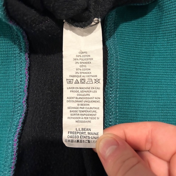 L. L. Bean Cozy Color-block Hoodie Women’s Aztec print sz L tall - Picture 7 of 8